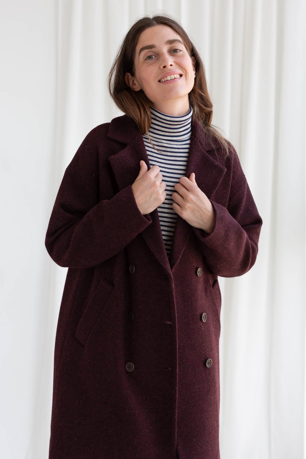Burgundy Shetland wool jacket