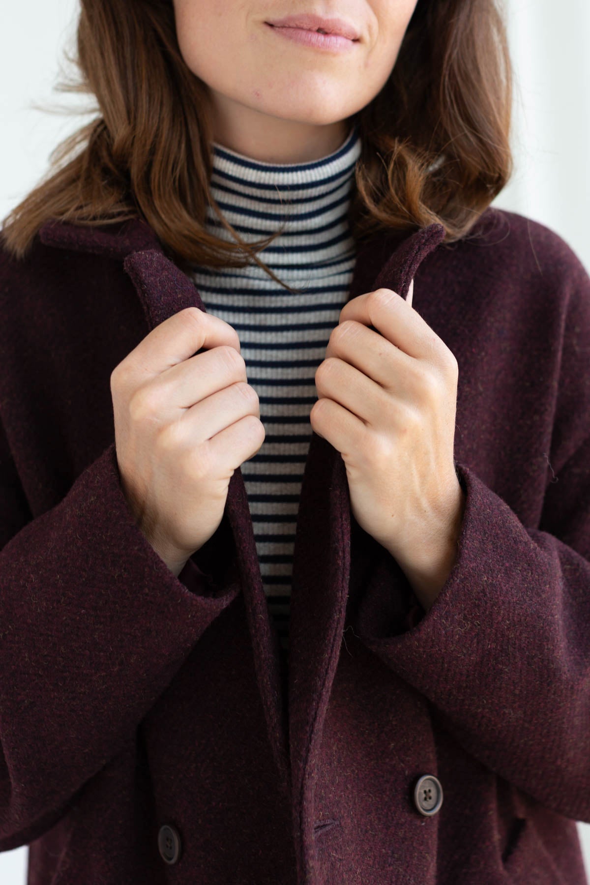 Burgundy Shetland wool jacket
