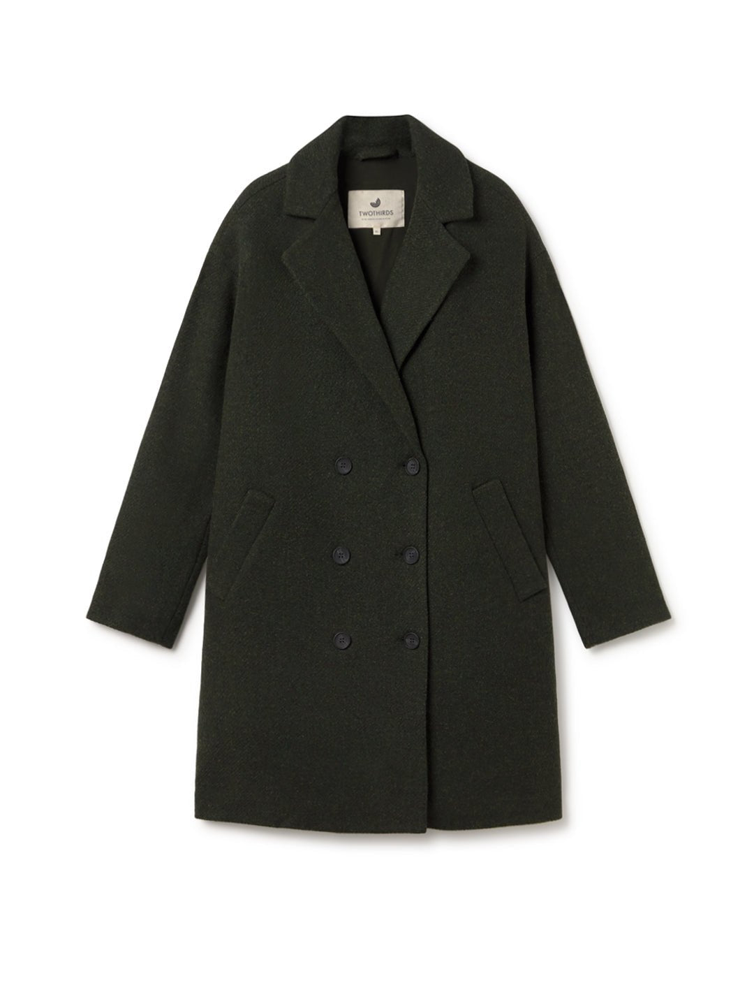 Dark green shetland wool overcoat