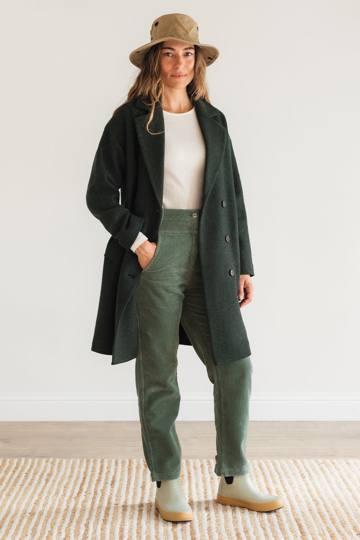 meta-preview, Dark green women’s wool coat