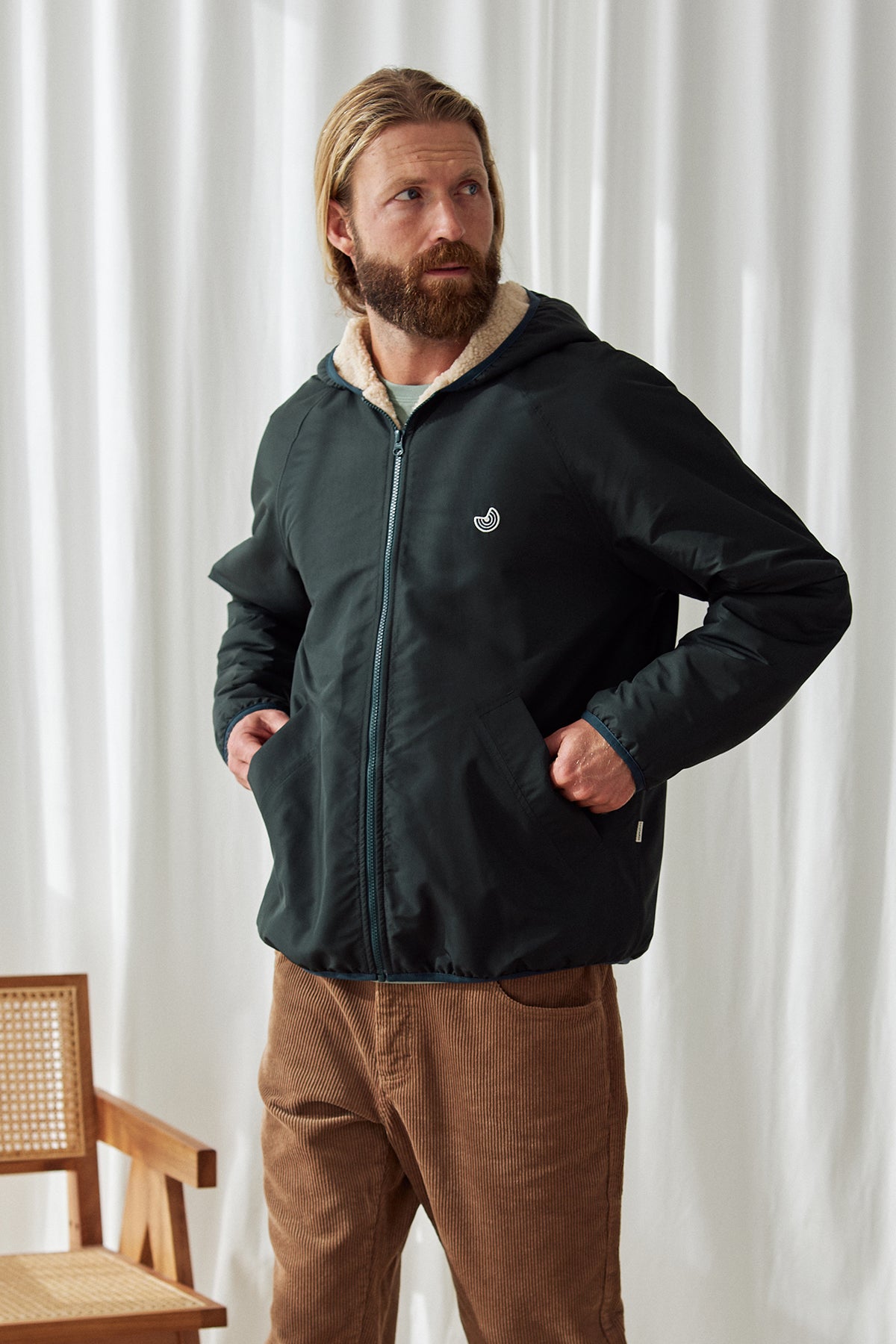 Sustainable fleece-lined winter coat