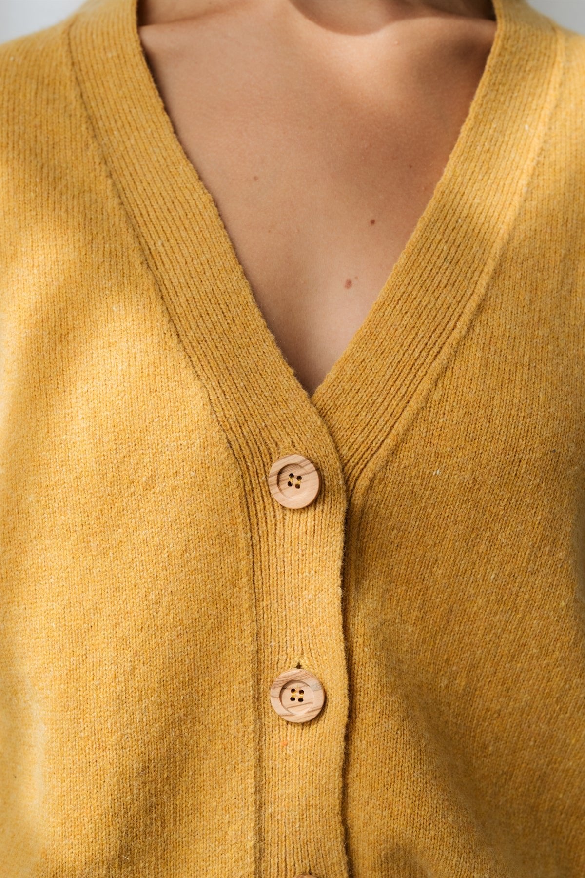 soft mustard long sleeve cardigan