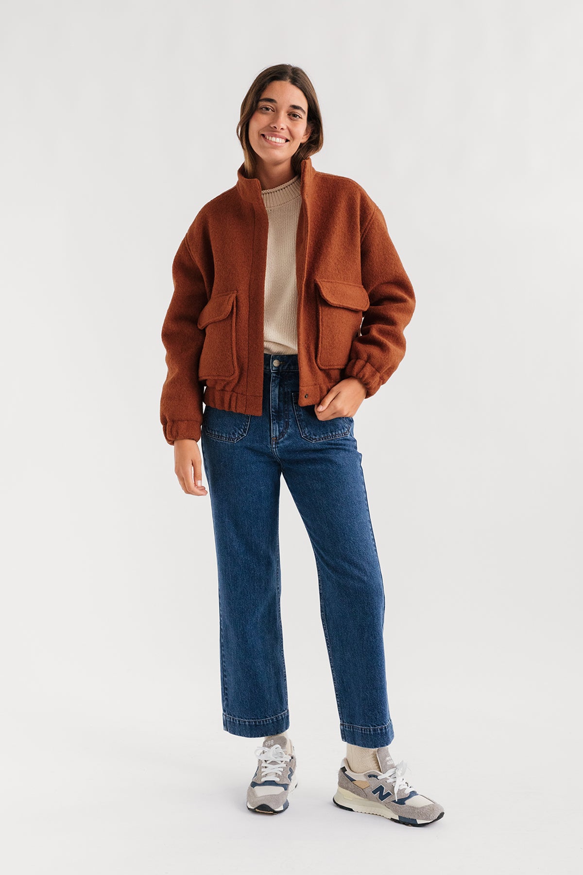 durable mulesing-free wool orange jacket