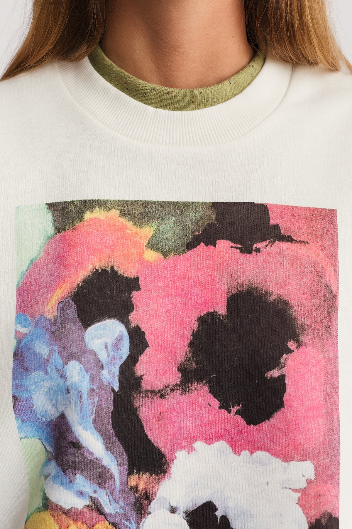sustainable floral painting print sweat