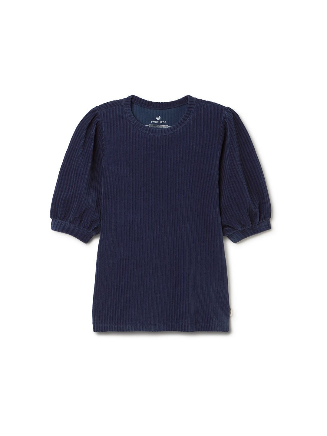 Naval blue velour top women front