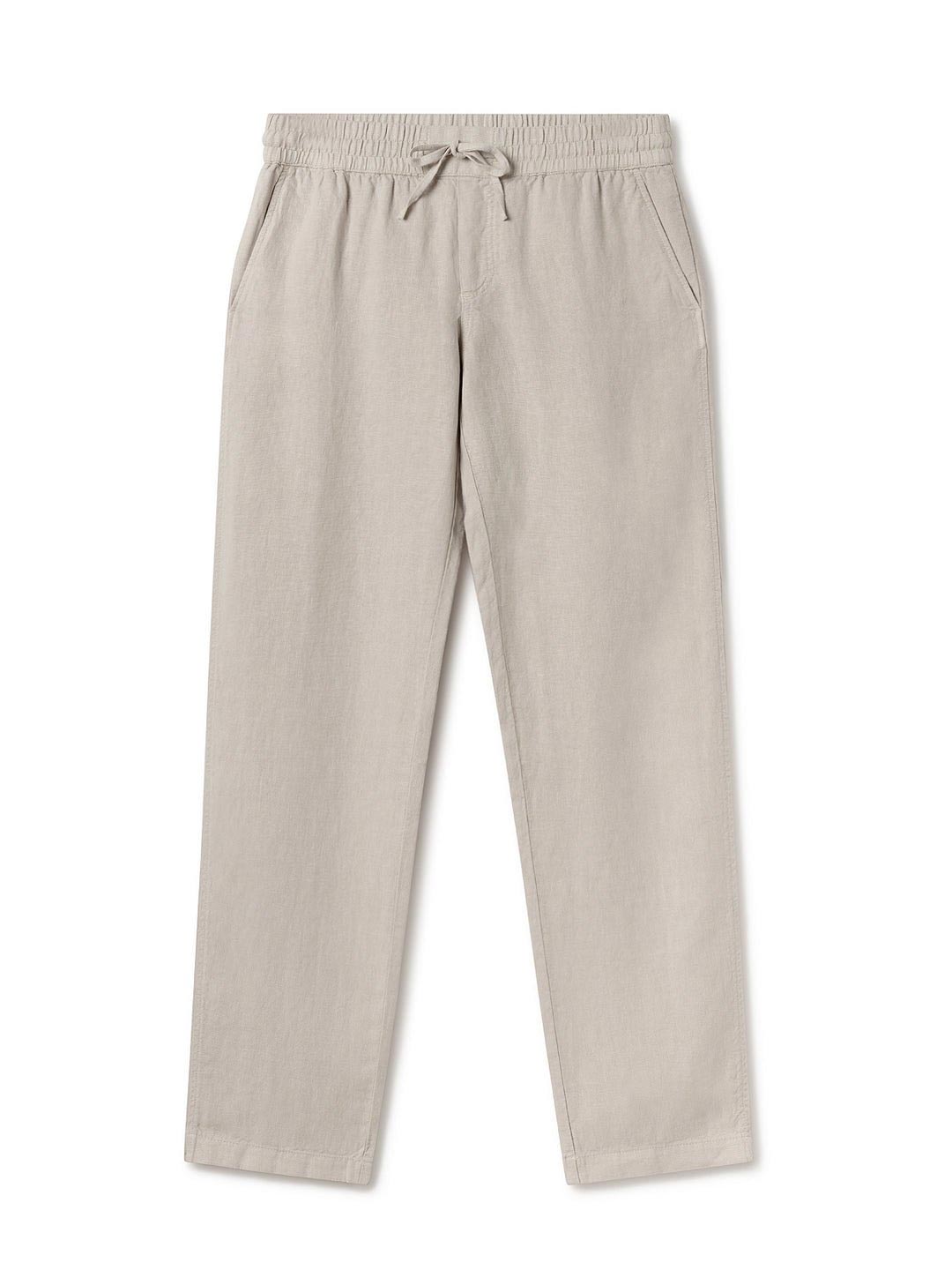 Natural heavy linen pants men front