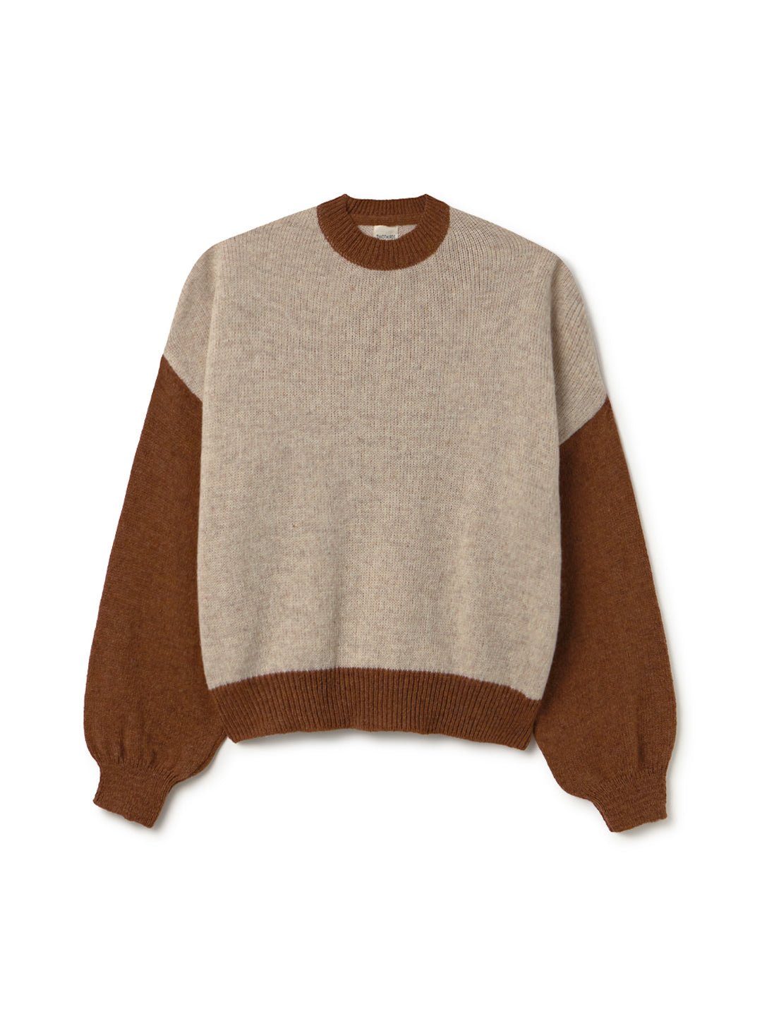 Natural bicolour women’s knit sweater