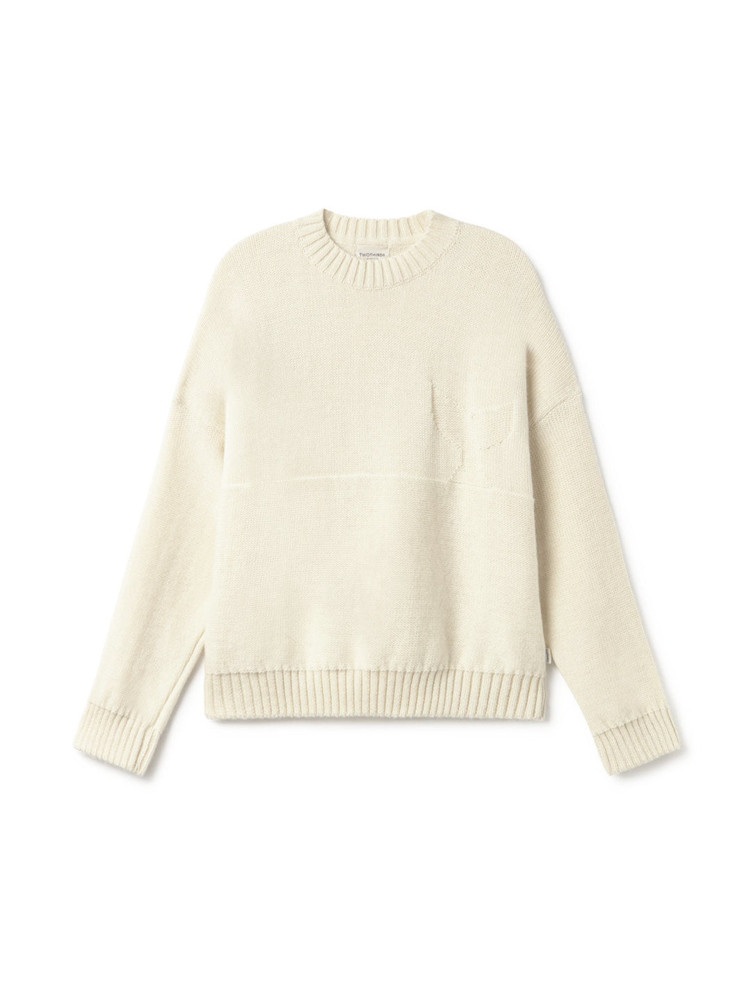 Whale Tail Jacquard wool knit women front