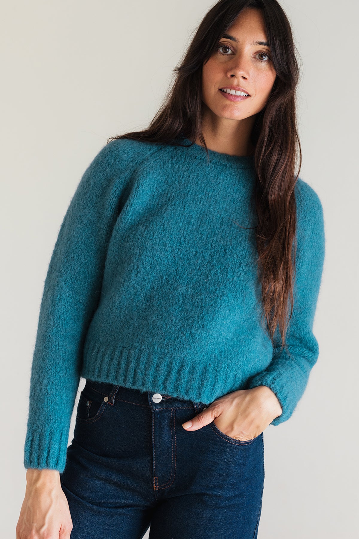 meta-preview, Cozy blue recycled yarn knit