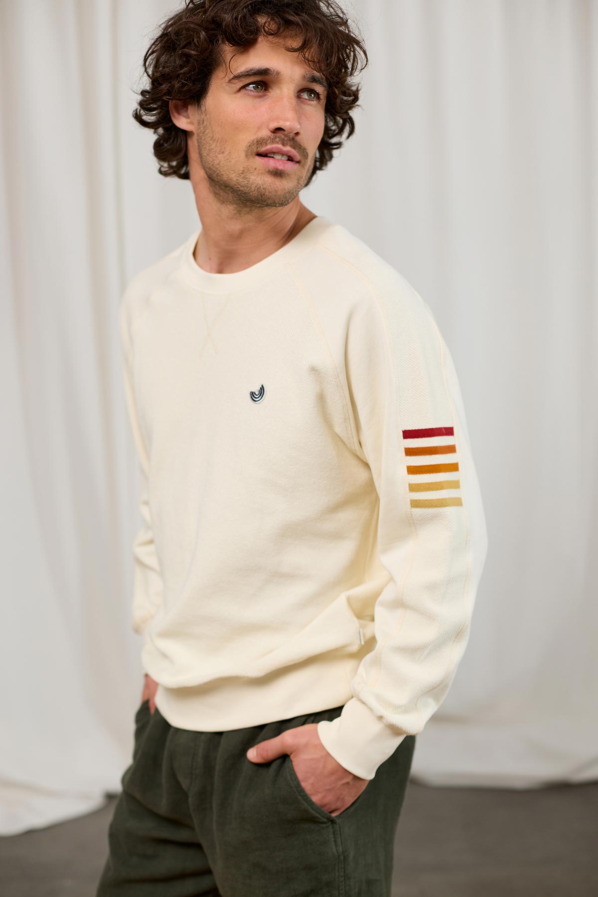 organic cotton ecru relaxed-fit pullover