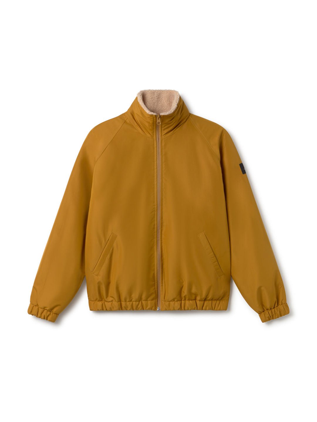 Mustard tech Sherpa jacket women front