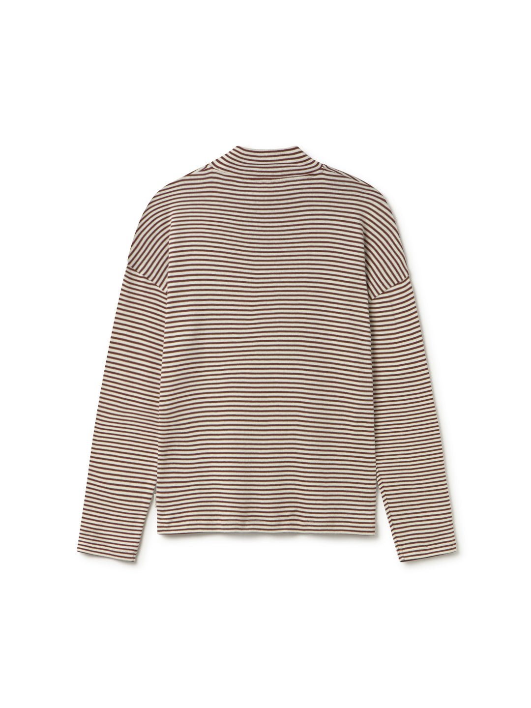 Russet striped women’s turtleneck top