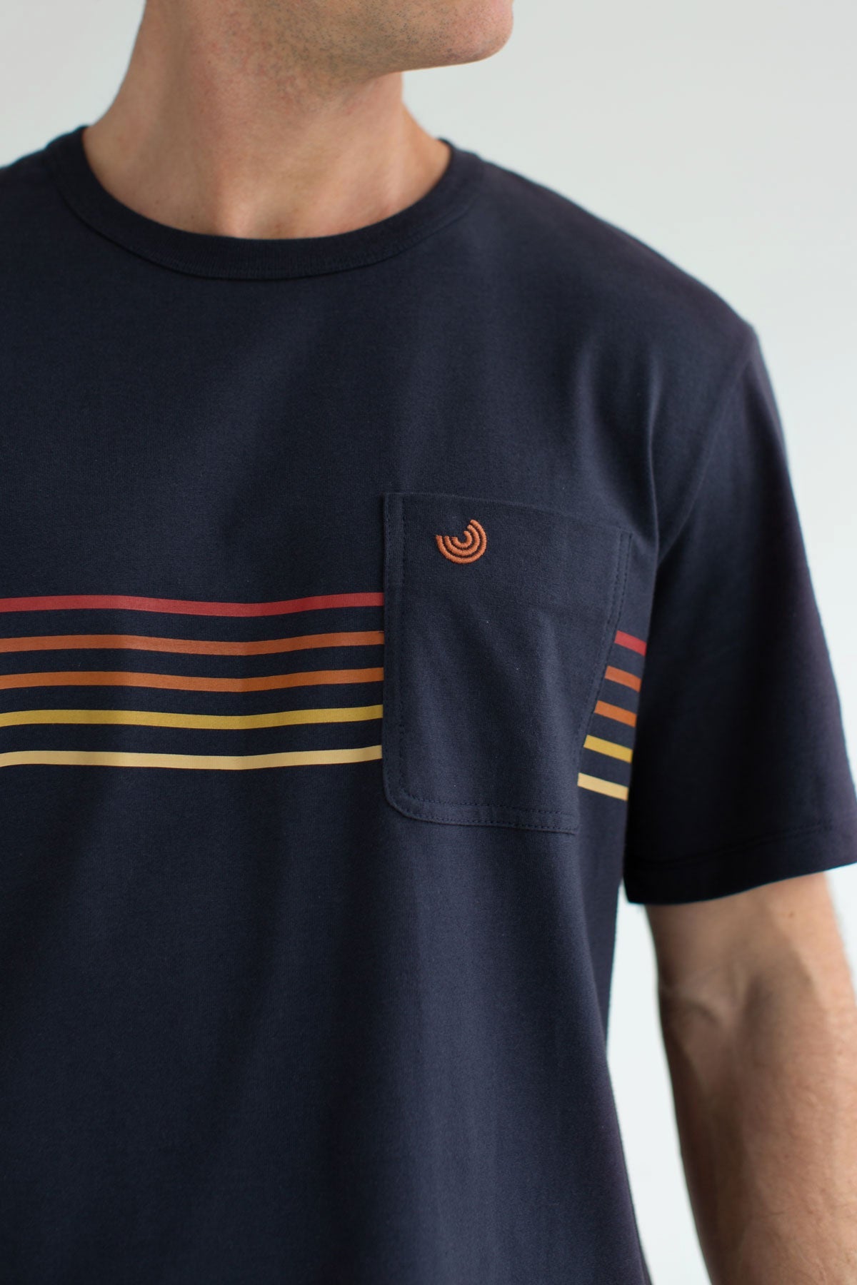 Navy roundneck tshirt men detail front 