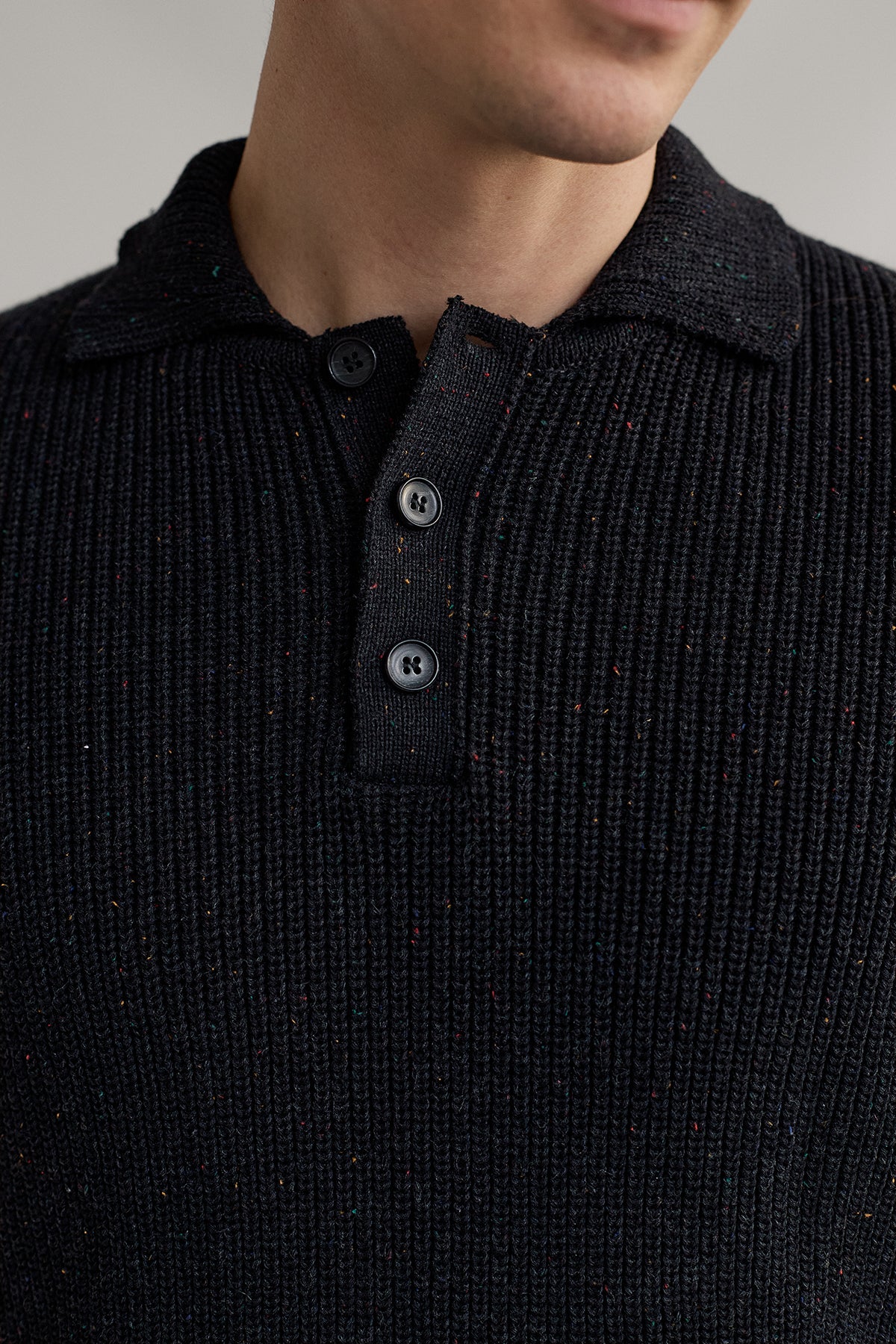meta-preview, english rib knit with colourful neps
