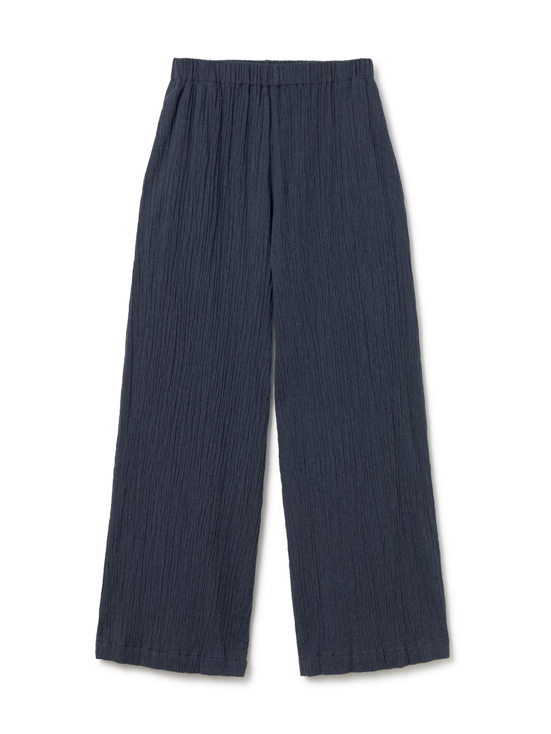Dusty blue wide leg pants women front 