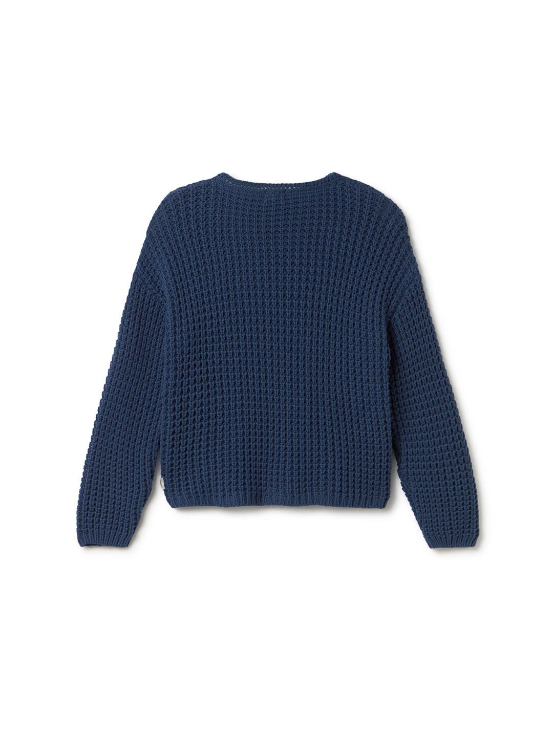 Blue textured knit sweater 