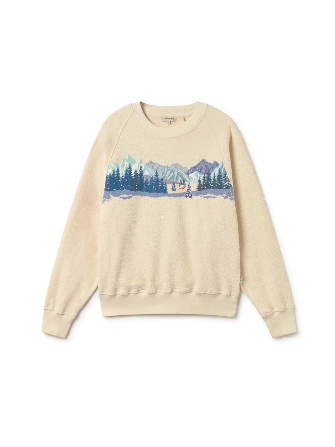Cream sweatshirt with winter print